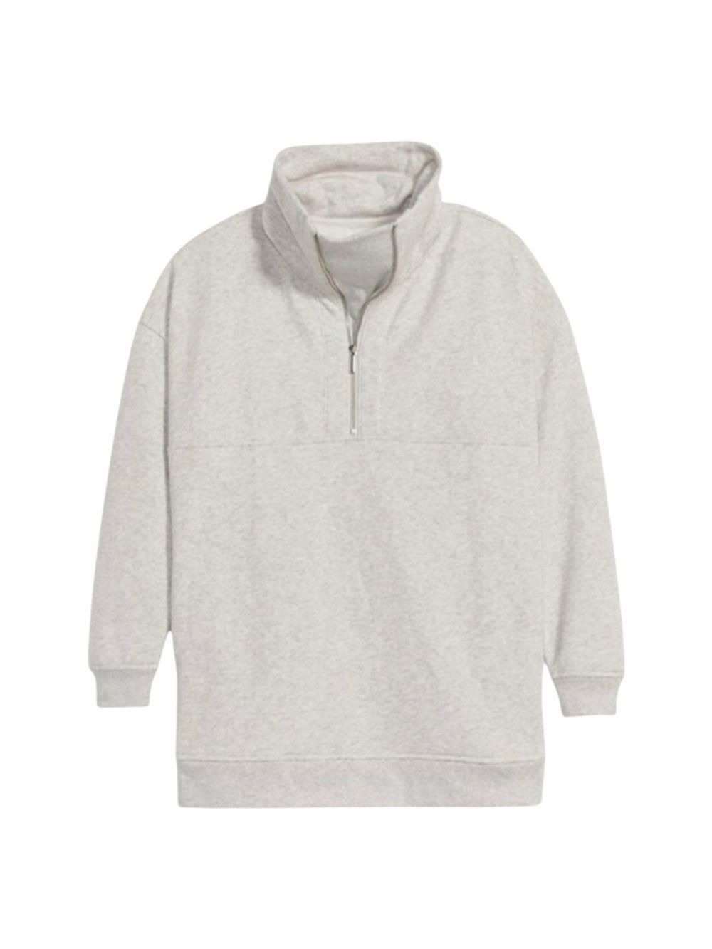 Old Navy Oversized Half-Zip French Terry Funnel-Neck Sweatshirt Gray Size Small